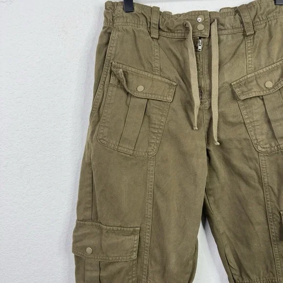 Zara Pants Womens S Green Utility Cargo Gorpcore Hiking Y2K Military Casual - Picture 7 of 11